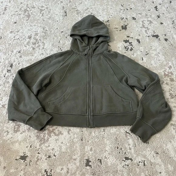Lululemon Scuba Oversized Full Zip Hoodie Size XS/S - Army Green - Picture 6 of 8